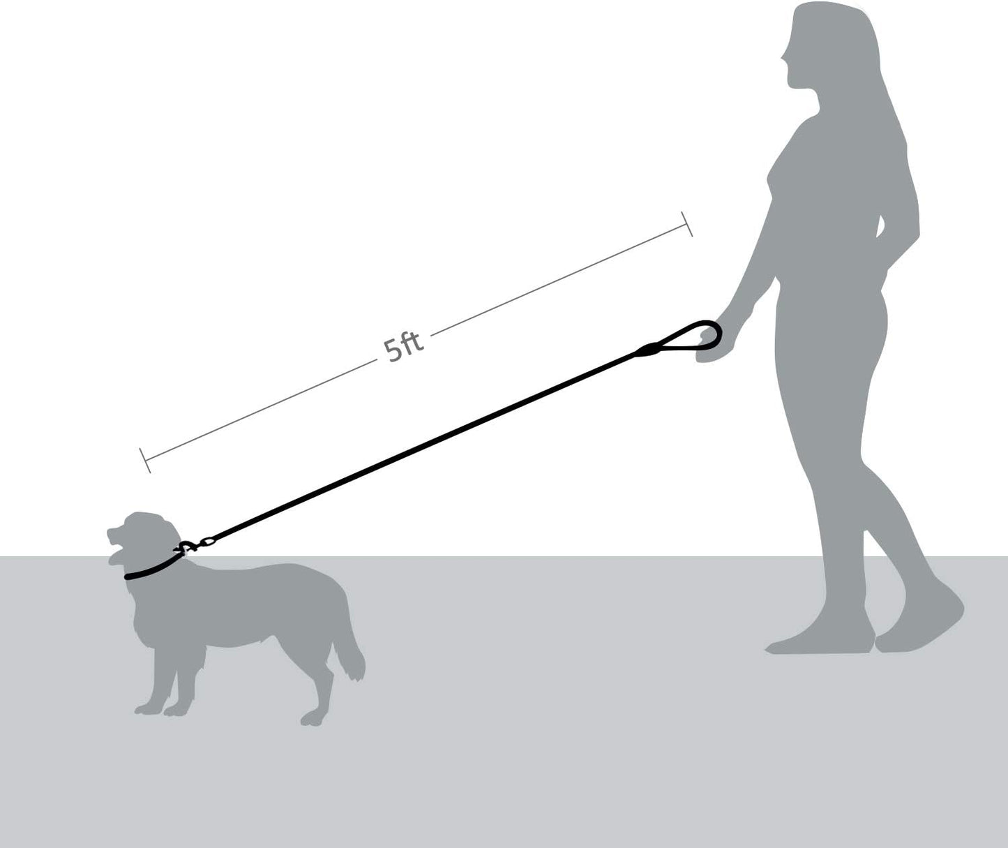 5 FT Strong Dog Leash with Comfortable Foam Handle and Highly Reflective Threads with Metal Clasp and Rubber Enhanced Joint Dog Leashes for Medium and Large Dogs Black