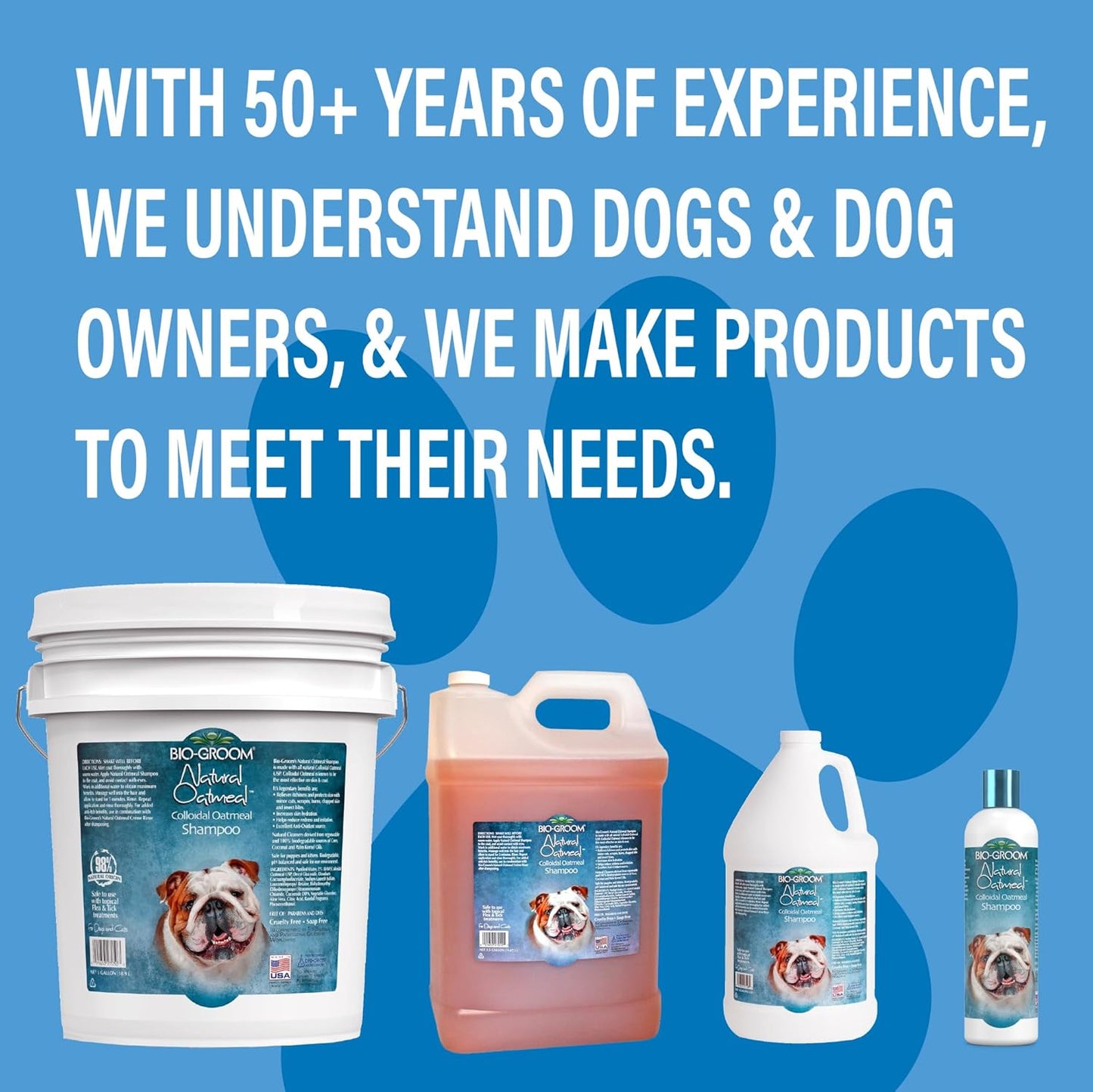 Oatmeal Dog Shampoo-For Allergies and Itching, Cruelty-Free, Dog Bathing Supplies, Puppy Shampoo for Sensitive Skin, Made in USA, Anti-Itch Dog Products-2.5 Gallons