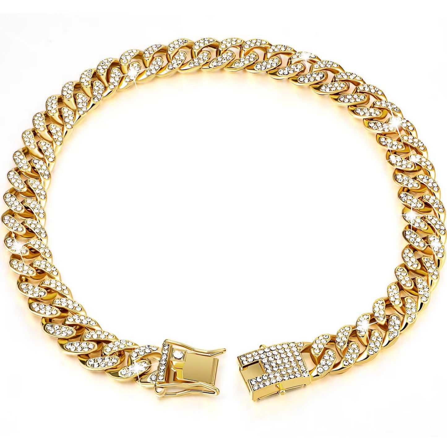Golden Dog Collar Dog Necklace Hip Hop Style Dog Gift Golden Nice Necklace