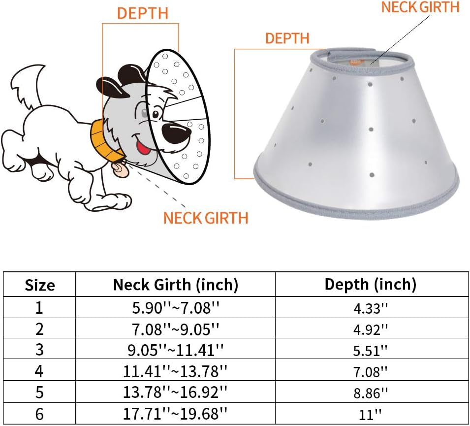 Pet Recovery Dog Cones Cat Cones after Surgery Adjustable Breathable Upgrade Dog Cone Collar Soft Plastic Comfy Elizabethan E-Collar for Dog Cat Wound Heal (Neck Girth 3: 9.05''~11.41'', Blue)