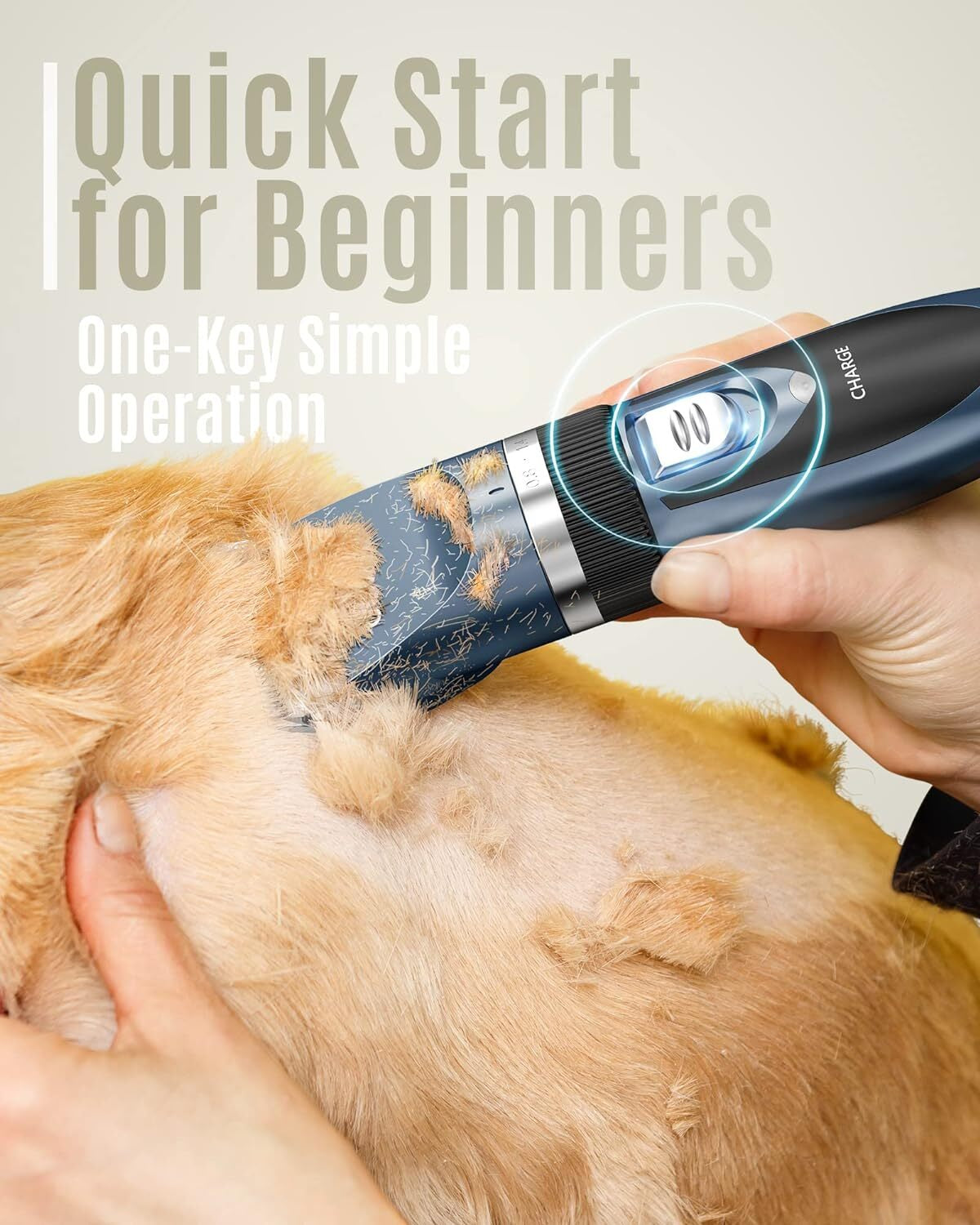 Oneisall Dog Clipper Low Noise, Dog Grooming Kit with Rechargeable, Dog Shaver