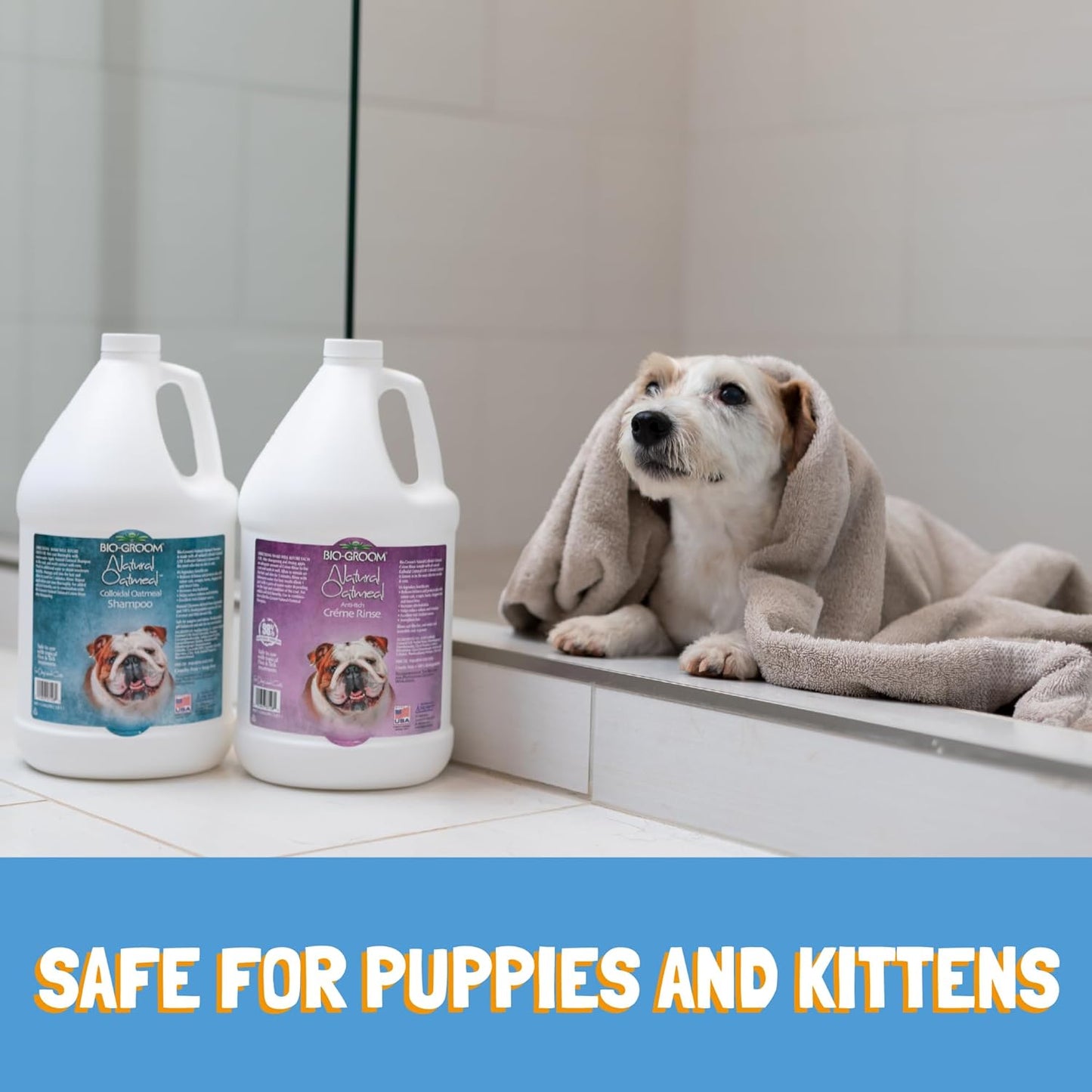 Oatmeal Dog Shampoo-For Allergies and Itching, Cruelty-Free, Dog Bathing Supplies, Puppy Shampoo for Sensitive Skin, Made in USA, Anti-Itch Dog Products-2.5 Gallons