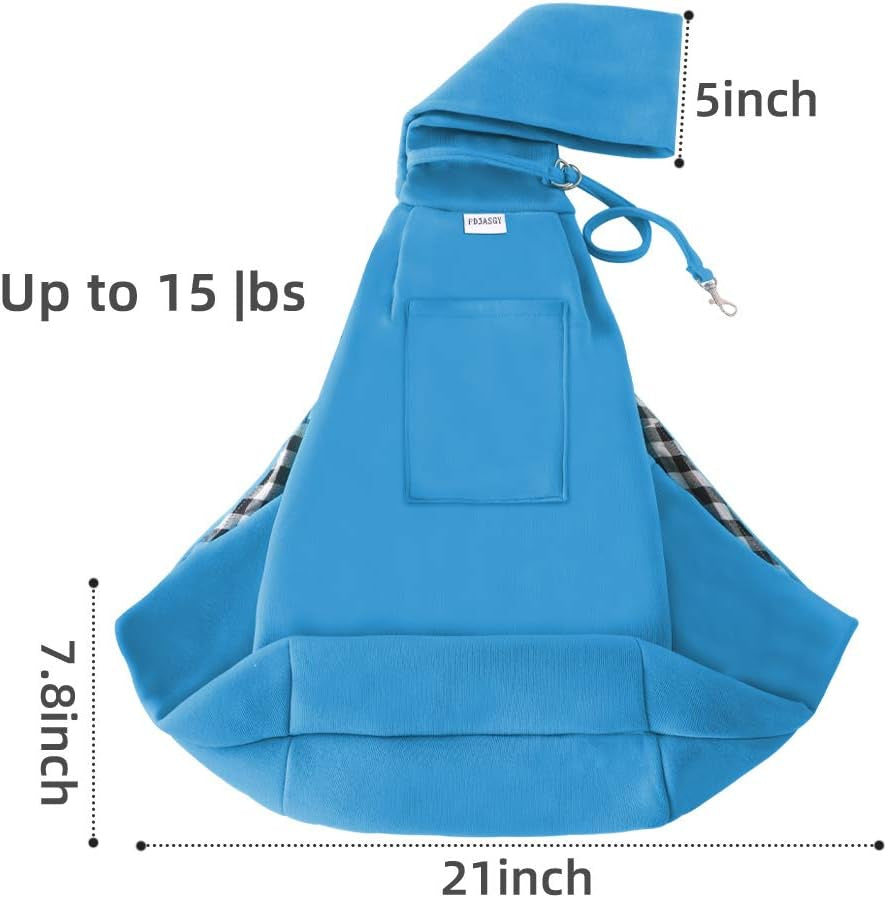 Small Pet Sling Carrier-Hands Free Reversible Pet Papoose Bag Tote Bag with a Pocket Safety Belt Dog Cat for Outdoor Travel