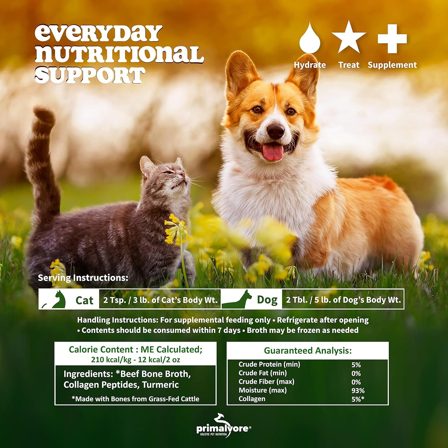 All-Natural Duck Bone Broth for Dogs &Cats, Mobility Formula W/Collagen Peptides Supports Hip & Joints, Digestion, Skin&Coat and Hydration, Grain Free, Human Grade, Made in USA. Duck 2 Pack