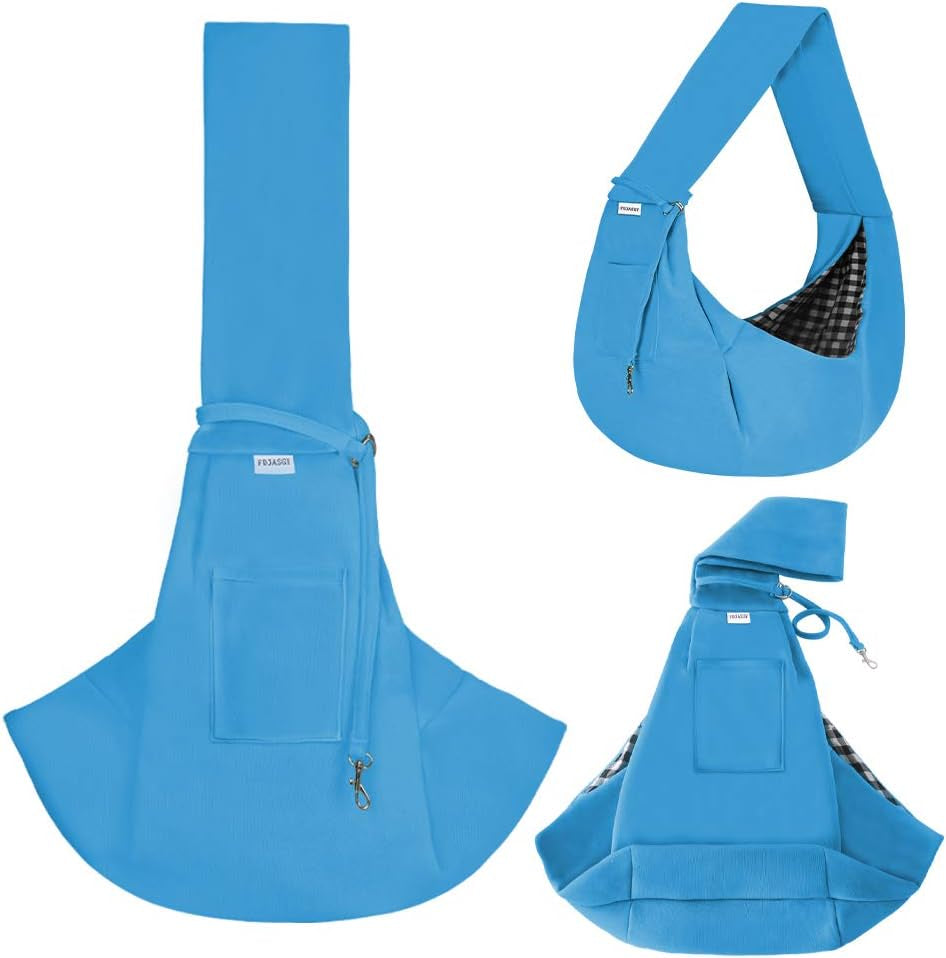 Small Pet Sling Carrier-Hands Free Reversible Pet Papoose Bag Tote Bag with a Pocket Safety Belt Dog Cat for Outdoor Travel
