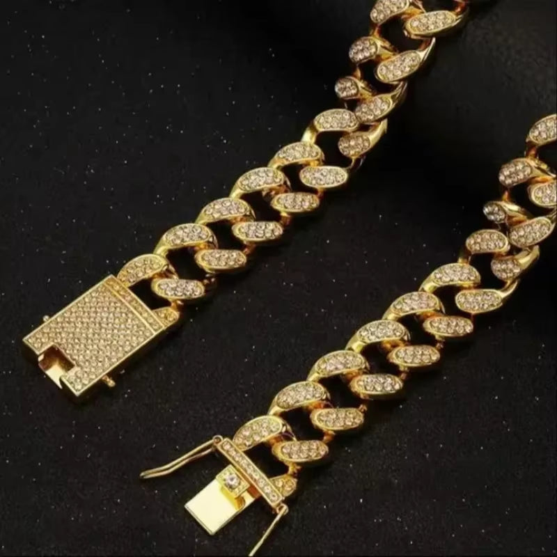 Golden Dog Collar Dog Necklace Hip Hop Style Dog Gift Golden Nice Necklace