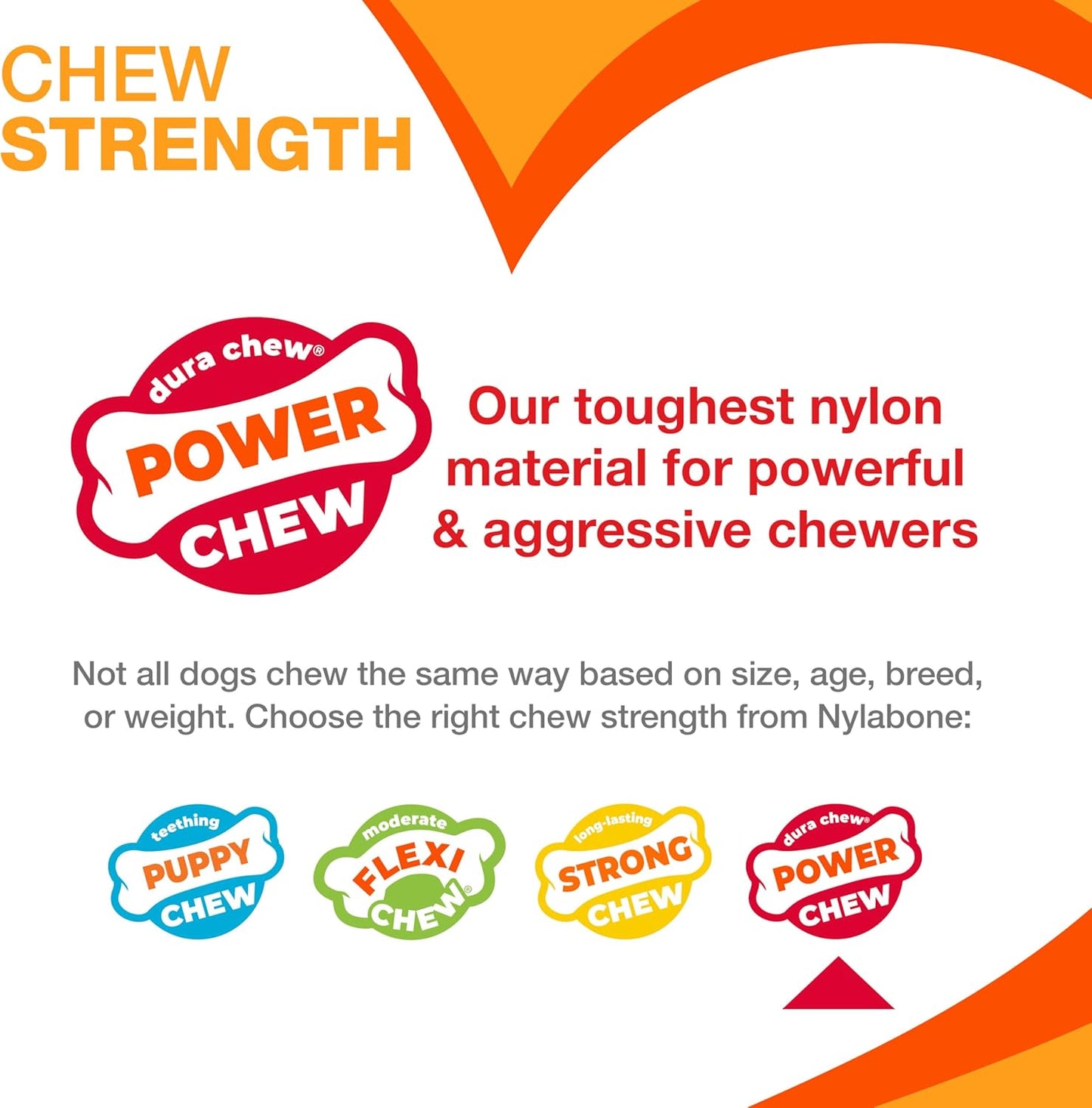 Original Bone Power Chew Toy for Dogs, Durable & Tough Dog Toys for Aggressive Chewers, Original Flavor, Large - up to 50 Ibs, 1 Count