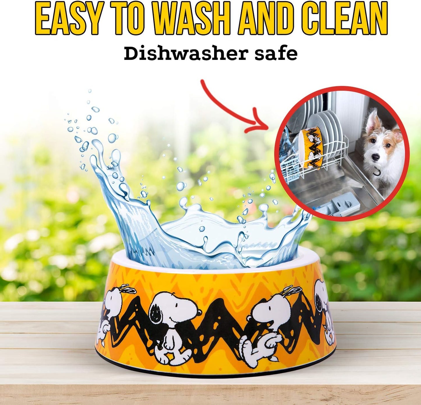Snoopy Dog Bowls - Official Peanuts Safe Material Dog Bowl with Non-Skid Silicone Base - Dog Food Bowl for Dogs and Cat Bowls - Dog Water Bowl with Unique Designs for Small and Large Pets