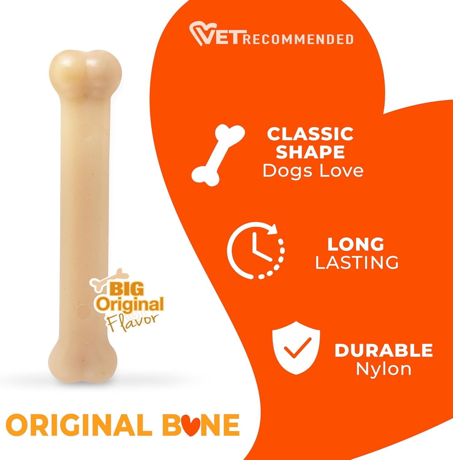 Original Bone Power Chew Toy for Dogs, Durable & Tough Dog Toys for Aggressive Chewers, Original Flavor, Large - up to 50 Ibs, 1 Count