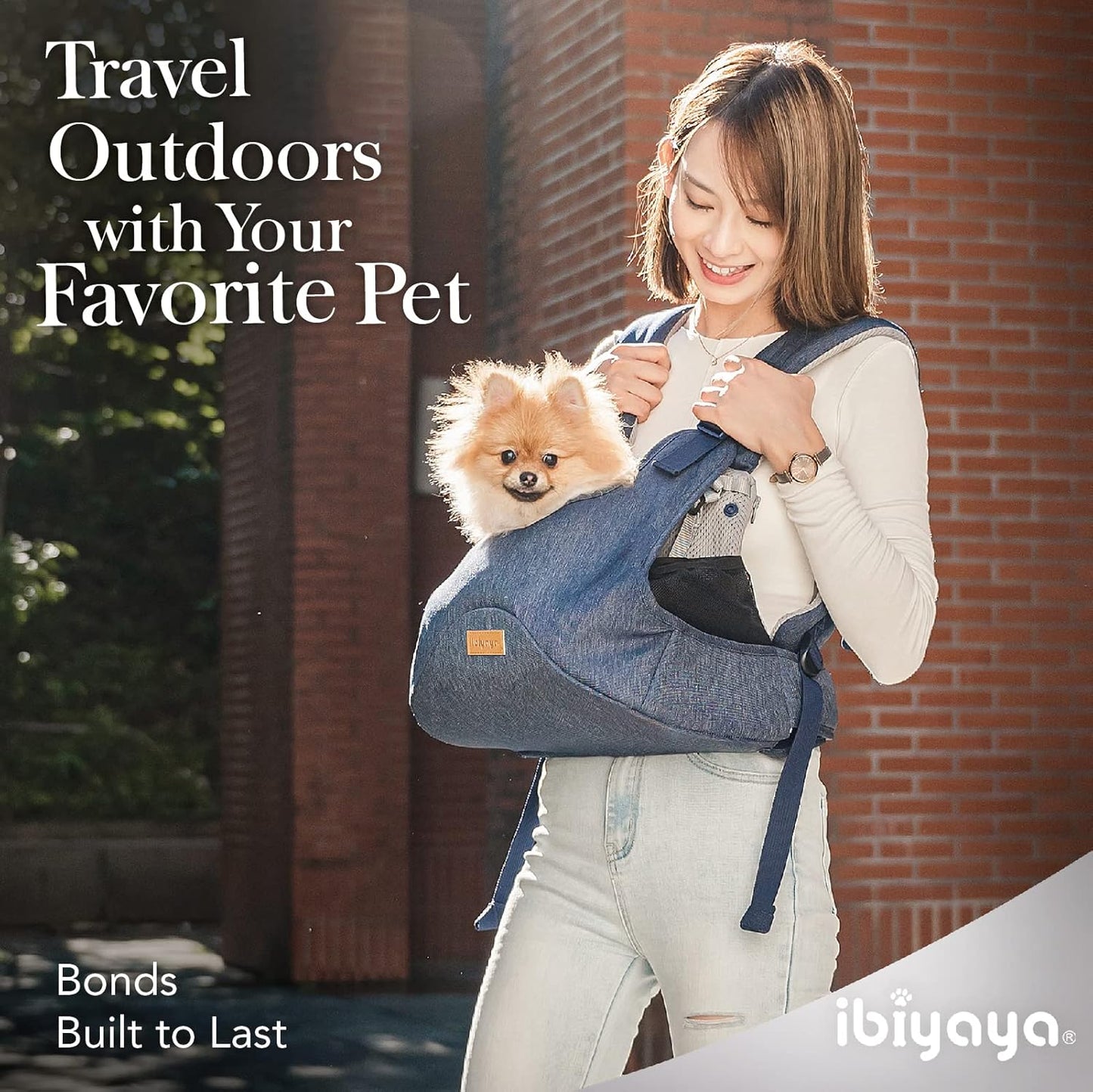 - Dog Sling Carrier for Dogs and Cats - Hug Pack Adjustable Pet Carrier for Dog Anxiety Relief - Light, Breathable, Weight Balancing Design - Travel Friendly Front Facing Pet Carrier - Blue