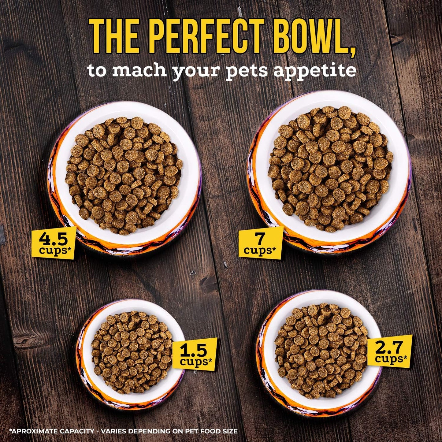 Snoopy Dog Bowls - Official Peanuts Safe Material Dog Bowl with Non-Skid Silicone Base - Dog Food Bowl for Dogs and Cat Bowls - Dog Water Bowl with Unique Designs for Small and Large Pets