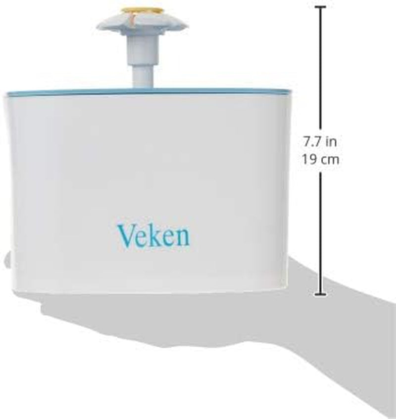 Pet Fountain, 84Oz/2.5L Automatic Cat Water Fountain Dog Water Dispenser with 3 Replacement Filters & 1 Silicone Mat for Cats, Dogs, Multiple Pets, Blue