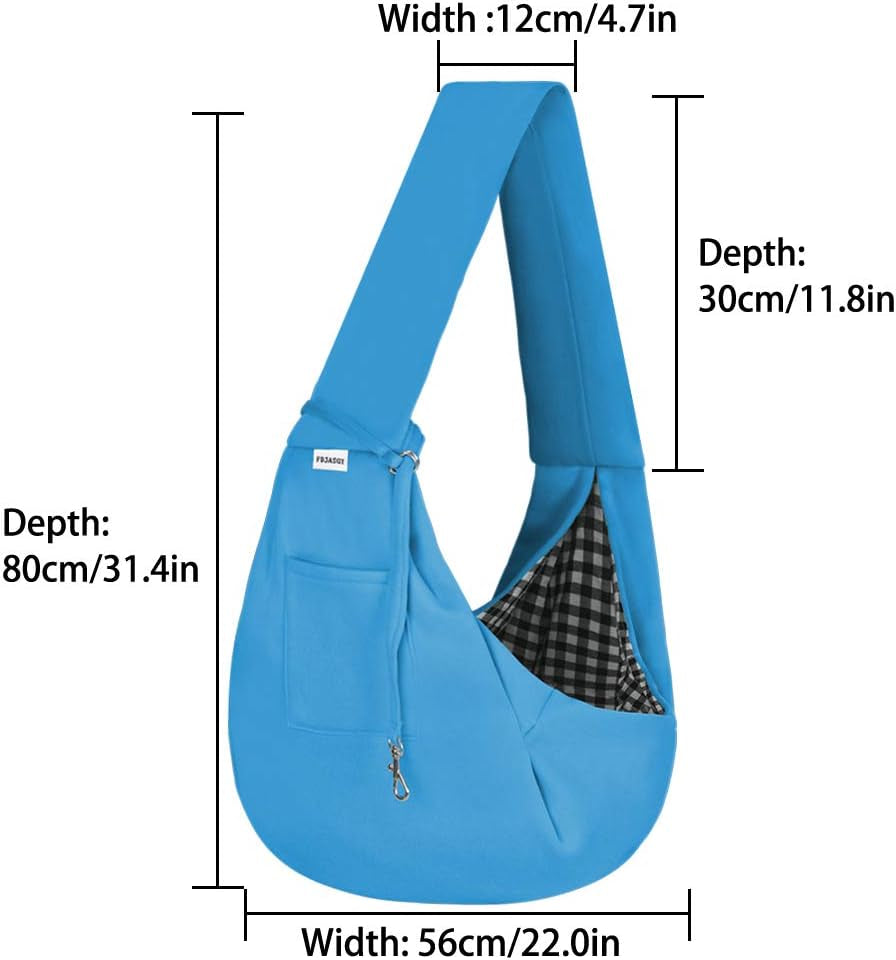 Small Pet Sling Carrier-Hands Free Reversible Pet Papoose Bag Tote Bag with a Pocket Safety Belt Dog Cat for Outdoor Travel