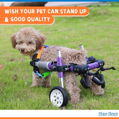 Dog Wheelchair - for Small Dog-Adjustable Dog Wheelchair for Hind Legs Rehabilitation ，Convenient Dog Wheelchair (XS(B))