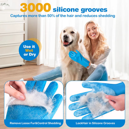 6PCS Pet Grooming Kit Silicone Dog Bath Brush Dog Toothbrush Finger Dog Bath Gloves Dog Shampoo Brush Cat Dog Bathing Supplies