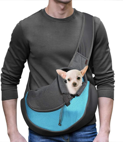 Pet Dog Sling Carrier Breathable Mesh Travel Safe Sling Bag Carrier for Dogs Cats