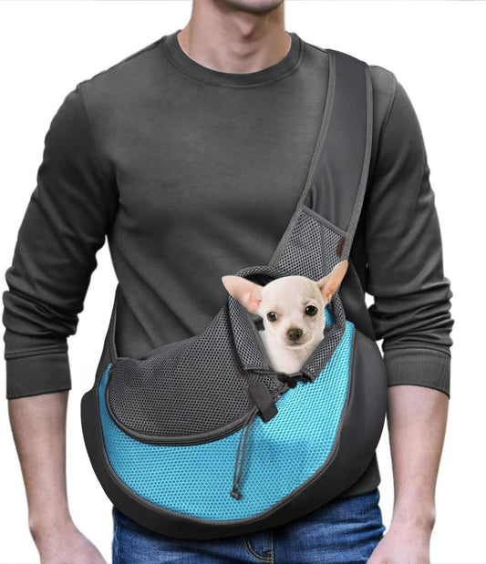 Pet Dog Sling Carrier Breathable Mesh Travel Safe Sling Bag Carrier for Dogs Cats