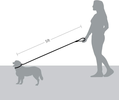 5 FT Strong Dog Leash with Comfortable Foam Handle and Highly Reflective Threads with Metal Clasp and Rubber Enhanced Joint Dog Leashes for Medium and Large Dogs Black