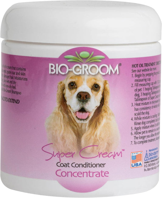 Super Cream Dog Conditioner - Concentrated Coat Conditioner, Dog Bathing Supplies, Puppy Wash, Cat & Dog Grooming Supplies for Sensitive Skin, Cruelty-Free, Made in USA - 8 Fl Oz 1-Pack