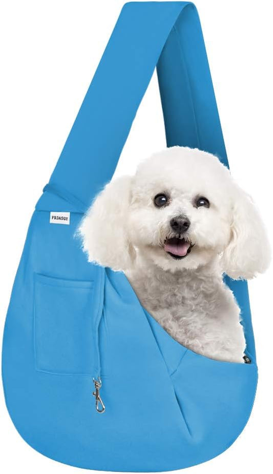 Small Pet Sling Carrier-Hands Free Reversible Pet Papoose Bag Tote Bag with a Pocket Safety Belt Dog Cat for Outdoor Travel