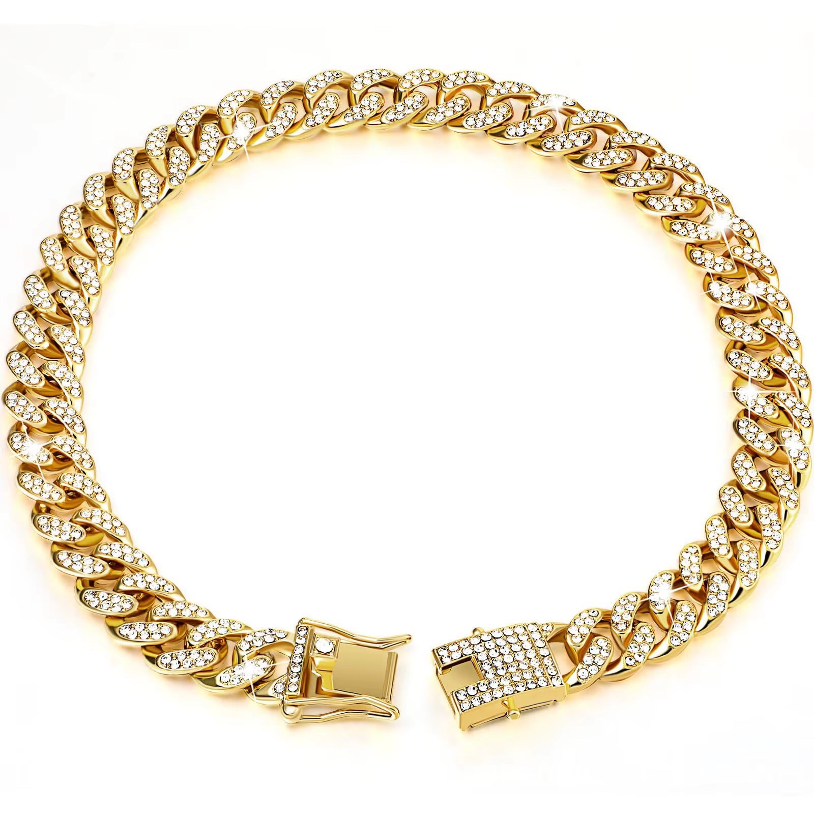 Golden Dog Collar Dog Necklace Hip Hop Style Dog Gift Golden Nice Necklace