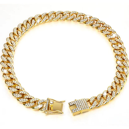 Golden Dog Collar Dog Necklace Hip Hop Style Dog Gift Golden Nice Necklace