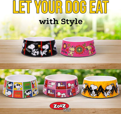 Snoopy Dog Bowls - Official Peanuts Safe Material Dog Bowl with Non-Skid Silicone Base - Dog Food Bowl for Dogs and Cat Bowls - Dog Water Bowl with Unique Designs for Small and Large Pets