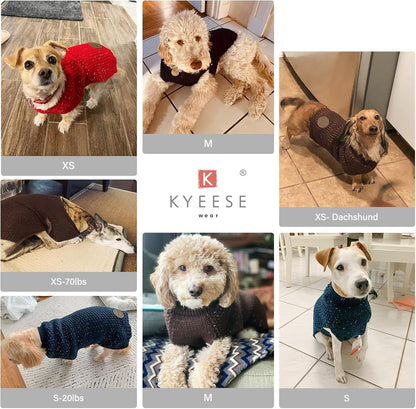 Dog Sweater with Leash Hole Warm Pullover with Reflective Yarn for Small and Medium Dogs Male Soft Knit Pullover Boy Dog Coats Cozy Lightweight Thick Sweater,Navy Blue,Medium