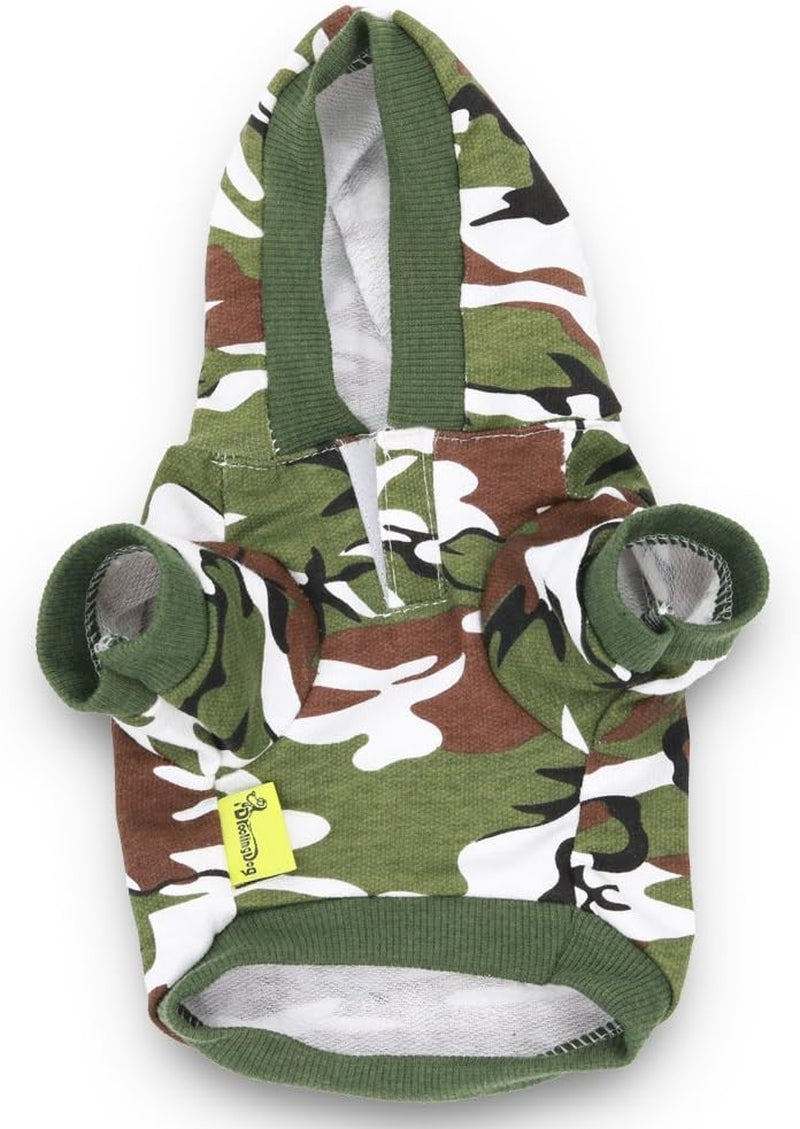 Dog Camo Hoodie Clothes for Dogs Boy Shirts Pet T Shirt for Small Dogs, Small, Green