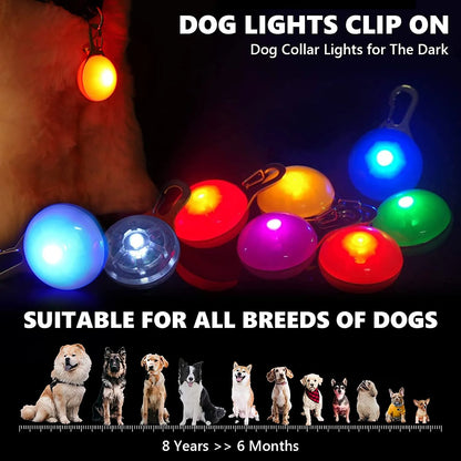 LED Dog Collar Light, 4Pcs Dog Lights for Night Walking Camping Clip-On LED Dog Tag Light for Dog Collar
