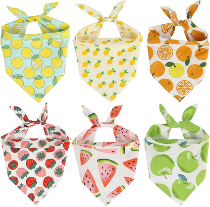 6 Pieces Dog Bandana, Fruit Scarf for Dogs, Cats,Pets Accessories (Fruits-6, Small)