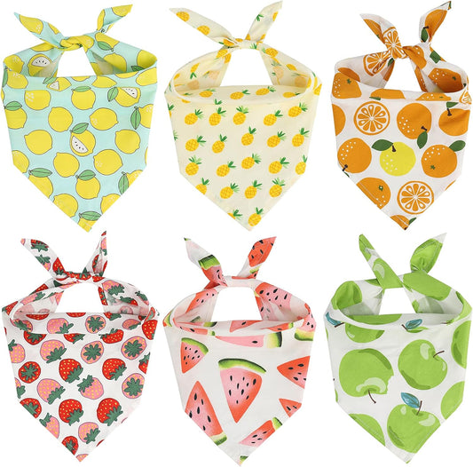 6 Pieces Dog Bandana, Fruit Scarf for Dogs, Cats,Pets Accessories (Fruits-6, Small)