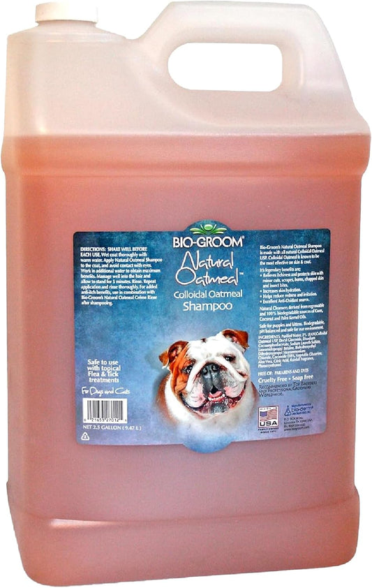Oatmeal Dog Shampoo-For Allergies and Itching, Cruelty-Free, Dog Bathing Supplies, Puppy Shampoo for Sensitive Skin, Made in USA, Anti-Itch Dog Products-2.5 Gallons