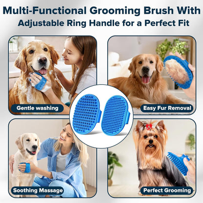 6PCS Pet Grooming Kit | Dog Washing Gloves | Dog Bath Brush | Dog Toothbrush Fin