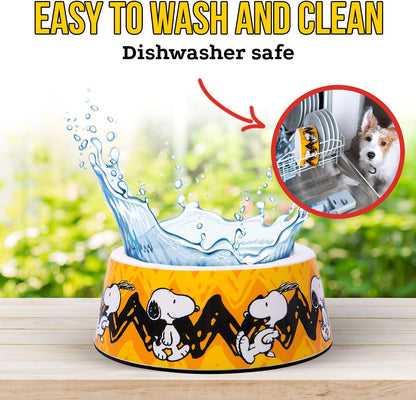 Snoopy Dog Bowls - Official Peanuts Safe Material Dog Bowl with Non-Skid Silicone Base - Dog Food Bowl for Dogs and Cat Bowls - Dog Water Bowl with Unique Designs for Small and Large Pets