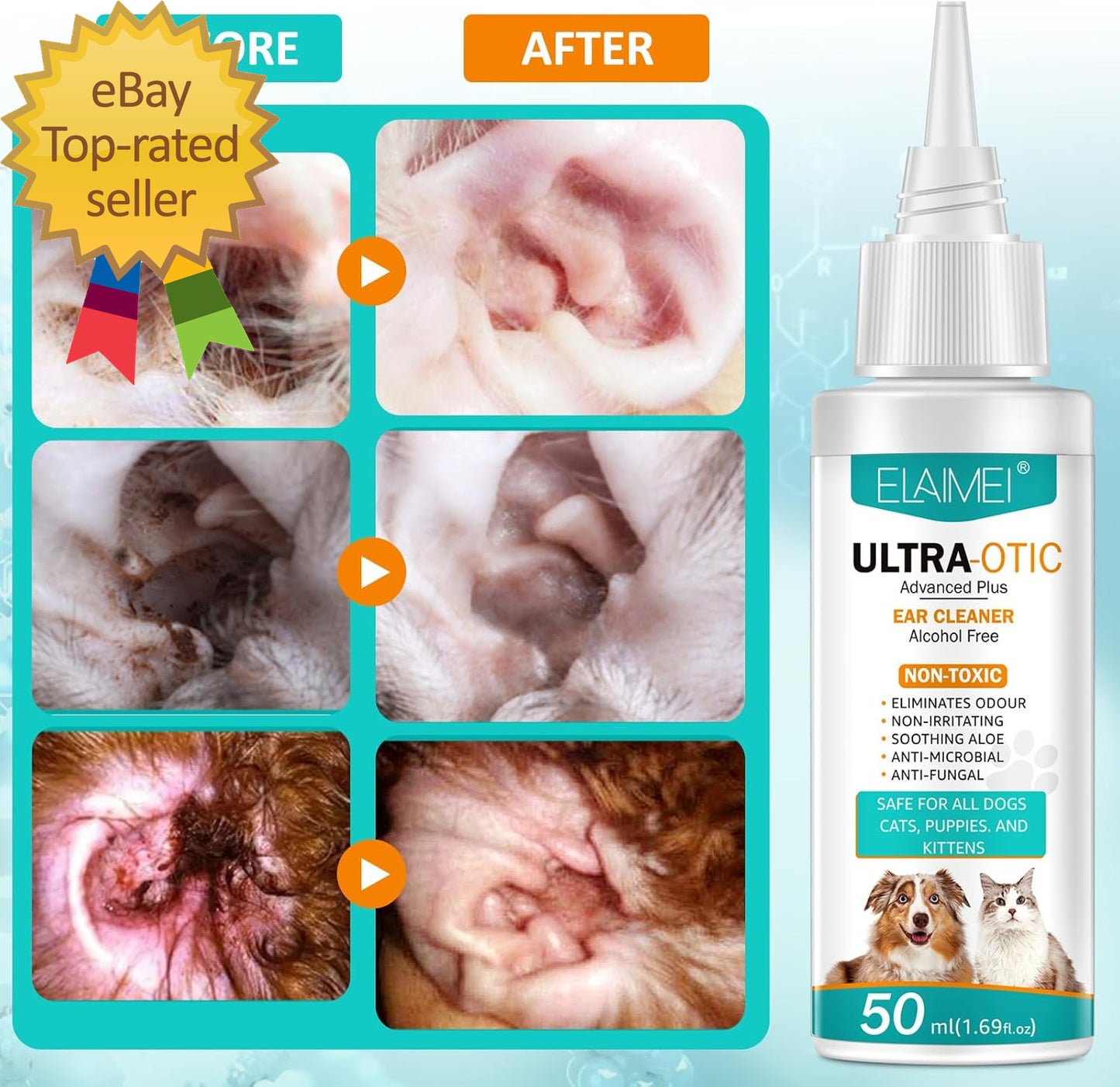Dog Ear Cleaner Dog Cleaner for Ear Infection Treatment Dog Ear Drops