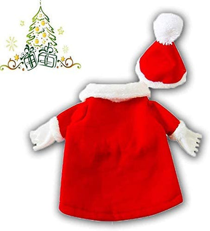 Dog Christmas Costumes with Hat Dog Santa Costume Dog Xmas Costume for Small Dog Cat Puppy (Red, Medium)