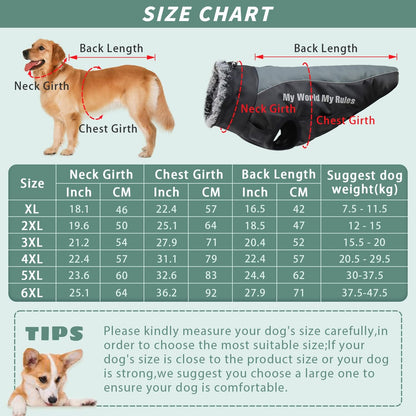 Dog Coats for Medium Dogs, Large Small Dogs Cold Weather Coats Winter Waterproof Warmest Dog Outdoor Snow Jacket with Built in Harness for Girls Boys Best Cozy Dog Apparel (Gray,4Xl)