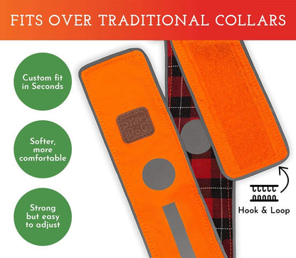 Reflective Dog Collar - Adjustable Pet Collars, Safe, Durable, Comfortable Dog Walking Accessories for Small Dog, Hunting Dog, Puppy, Boy, Girl Dog Collars (Blaze Orange, Red Plaid, S)