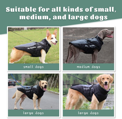 Dog Coats for Medium Dogs, Large Small Dogs Cold Weather Coats Winter Waterproof Warmest Dog Outdoor Snow Jacket with Built in Harness for Girls Boys Best Cozy Dog Apparel (Gray,4Xl)