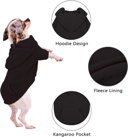 3 Pack Winter Dog Clothes Set Dog Hoodies with Pocket Dog Dog Fleece Vest Pullover Dog Coat Cozy Dog Outfit for Dogs and Cats, Large