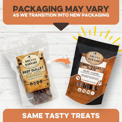 All Natural Single Ingredient Beef Esophagus Chews for Dogs - Healthy Flat Gullet Strips with Naturally Occurring Glucosamine & Chondroitin for Joint Function - Great for Any Dog Size