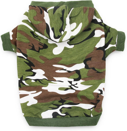 Dog Camo Hoodie Clothes for Dogs Boy Shirts Pet T Shirt for Small Dogs, Small, Green