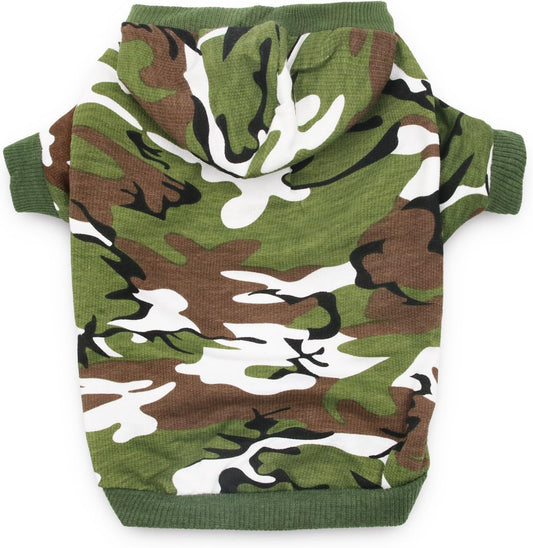 Dog Camo Hoodie Clothes for Dogs Boy Shirts Pet T Shirt for Small Dogs, Small, Green