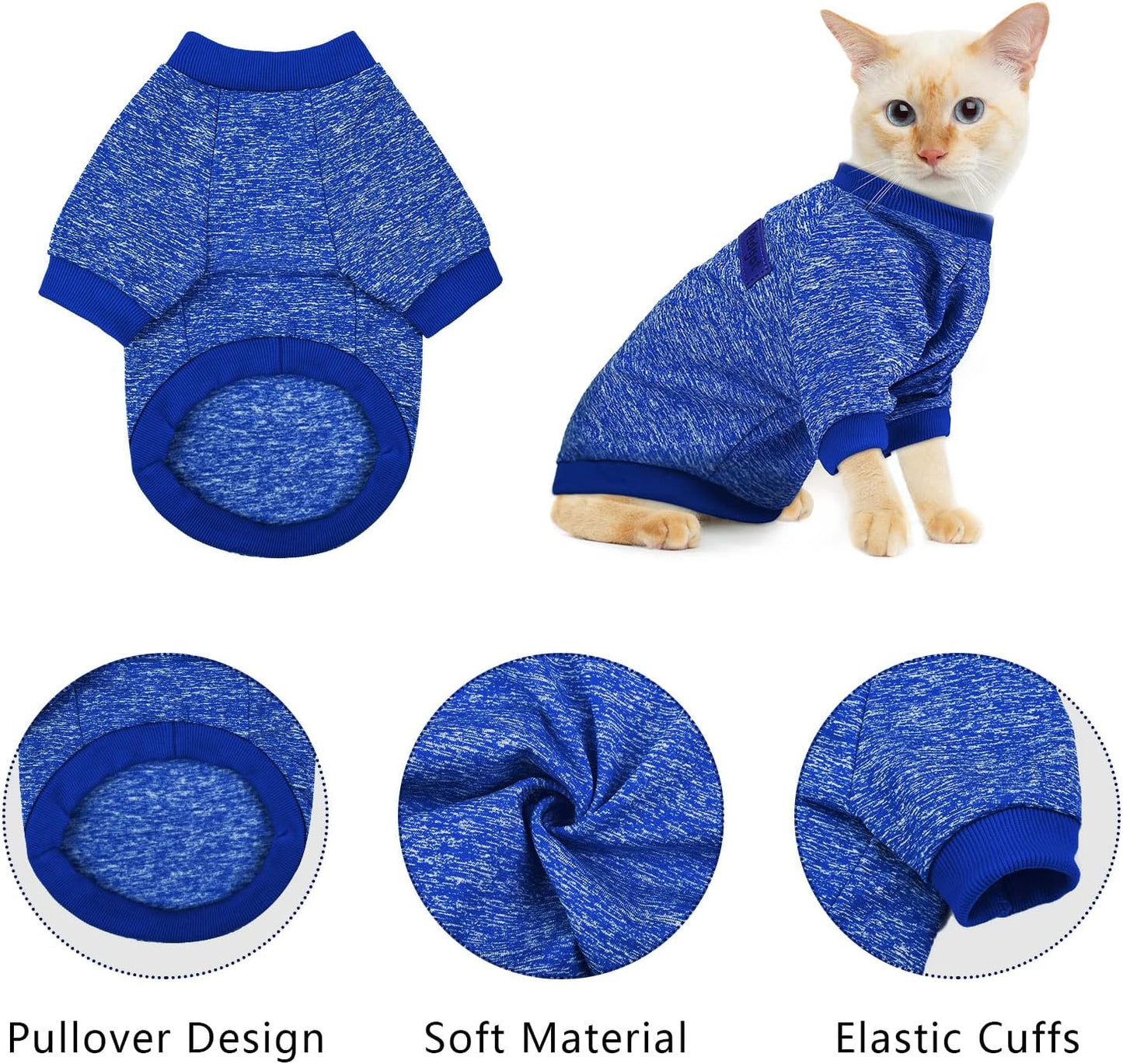 3 Pack Winter Dog Clothes Set Dog Hoodies with Pocket Dog Dog Fleece Vest Pullover Dog Coat Cozy Dog Outfit for Dogs and Cats, Large