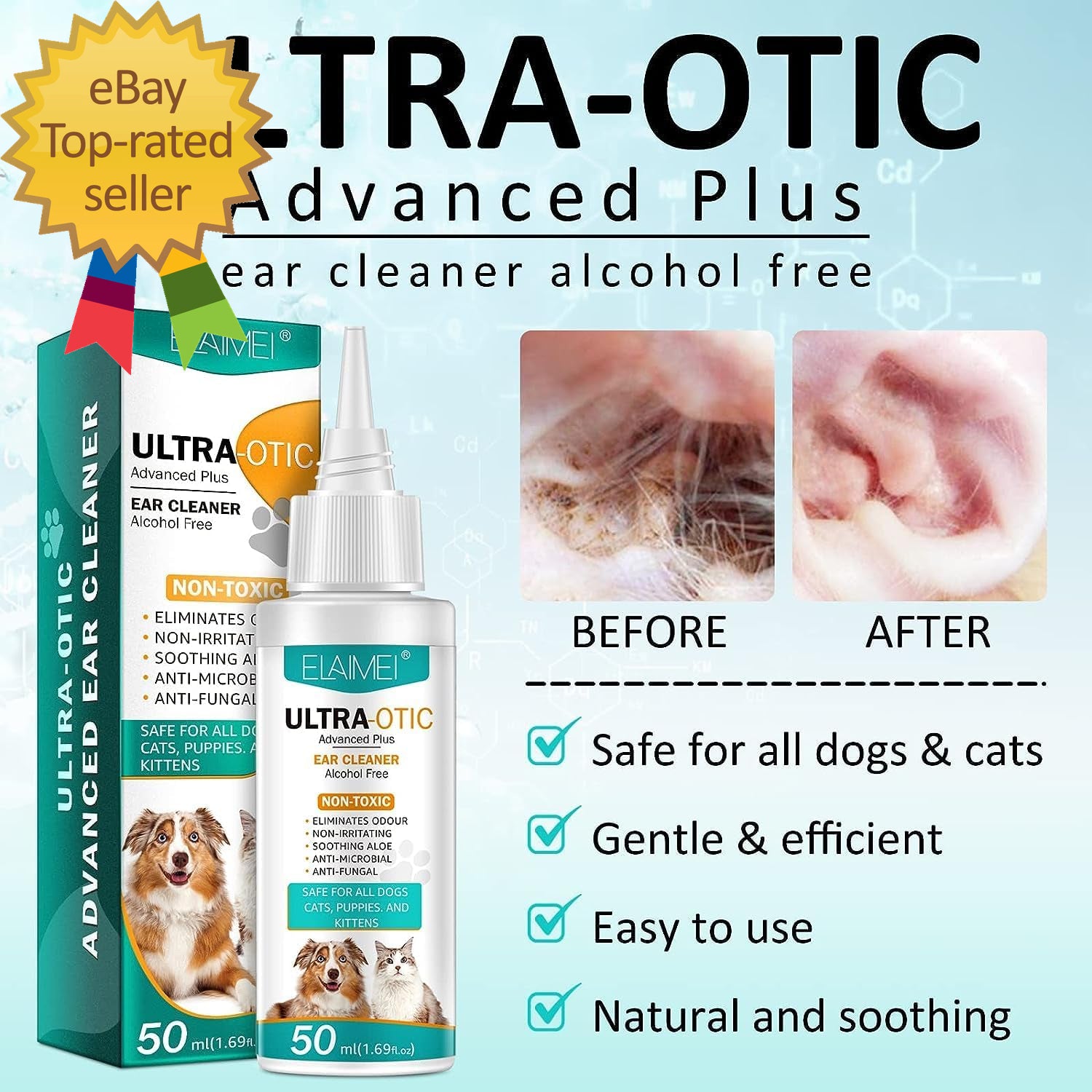 Dog Ear Cleaner Dog Cleaner for Ear Infection Treatment Dog Ear Drops