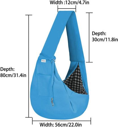 Small Pet Sling Carrier-Hands Free Reversible Pet Papoose Bag Tote Bag with a Pocket Safety Belt Dog Cat for Outdoor Travel