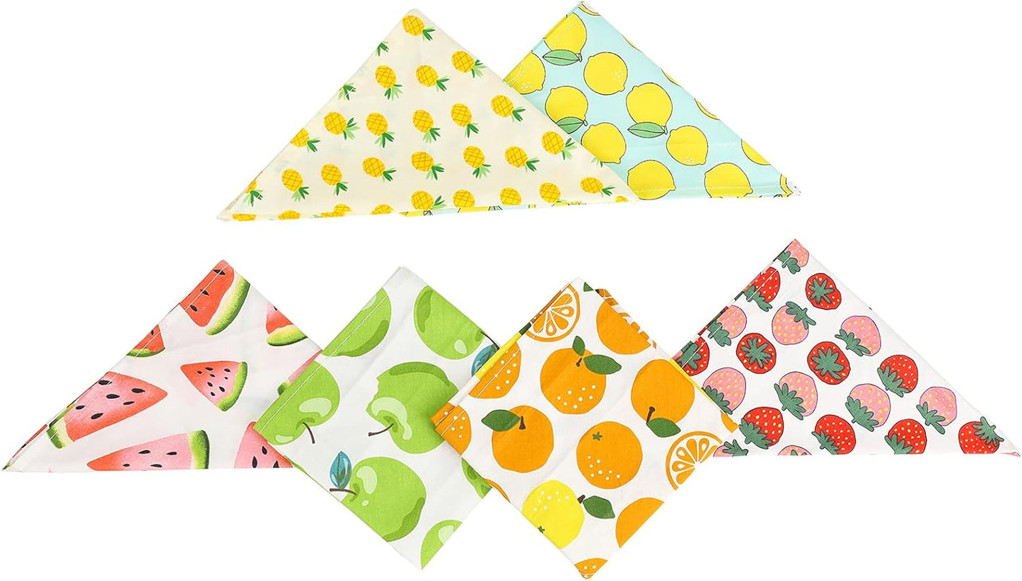 6 Pieces Dog Bandana, Fruit Scarf for Dogs, Cats,Pets Accessories (Fruits-6, Small)