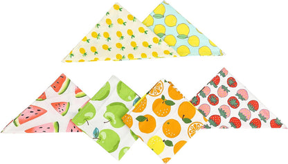 6 Pieces Dog Bandana, Fruit Scarf for Dogs, Cats,Pets Accessories (Fruits-6, Small)