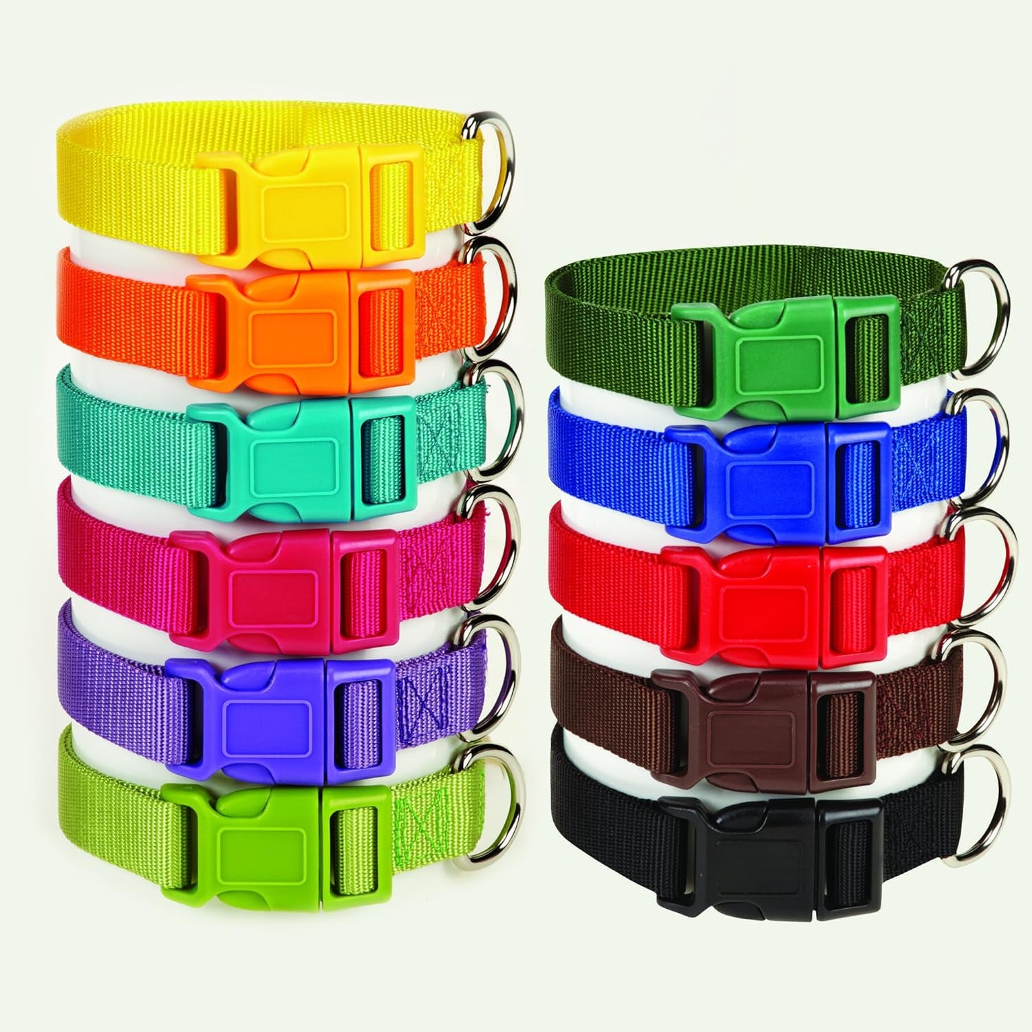 ⅝" Wide Nylon Dog Collar, Fits Necks 10" to 16", Yellow
